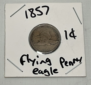 1857 Flying Eagle Penny (Carded)