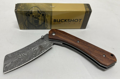 Buckshot 3-1/2&rdquo; Damascus Blade Folding Knife