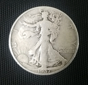 1937 Liberty Silver Half Dollar Coin- Eagle