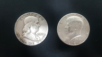 1959, 1964 Liberty Silver Half Dollar