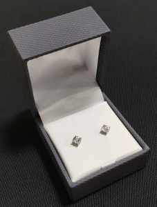 Pair Of Silver & Diamond Earrings