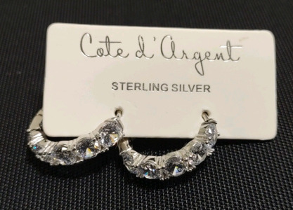 Cate d' Argent Sterling Silver FZN 925 Hoop Earrings for Women