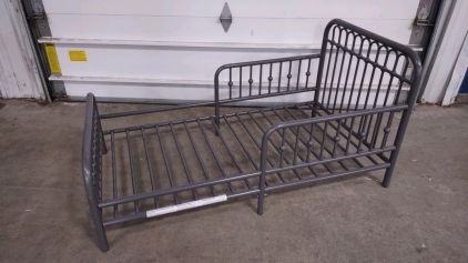 Grey- Toddlers Metal Bed Frame