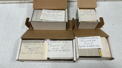 (4) Complete Various Vintage Hockey Sports Card Sets Including: 1992 Topps Stadium Club Series 1/Series 2, 1992 O-Pee-Chee Premier, 1992-93 Fleer Ultra Series 1/Series 2, 1993-94 Leaf Series 1 (1,369 Cards)