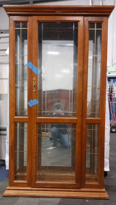 (1) Lighted Glass Curio Cabinet w/ (4) Glass Shelves