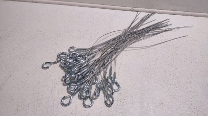 (40) Metal Hooks w/ Aircraft Cables