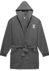 2) Women's Savage X Fenty Showgirl Graphic Short Robe Platinum Grey and Forged Iron M/L