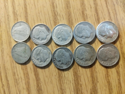 1947-1964 Dimes (8) US, (2) Canadian