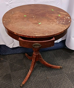 (1) Mersman Round Pedestal Table w/ Drawer - 7344