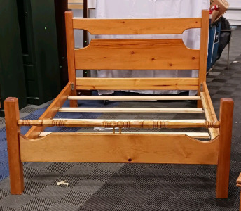 (1) King Size Wooden Bed Frame - Approx. 80"x76"