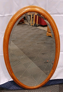 (1) Oval Wood Framed Mirror - 32"x24"