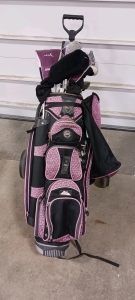 (1) Women's Golf Club Set w/ Cart Bag - Wilson Hope LX & JEF World of Golf (1) World of Golf Caddy