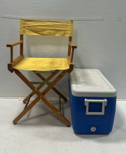 Folding Wooden Canvas Chair, Coleman PolyLite48 Cooler
