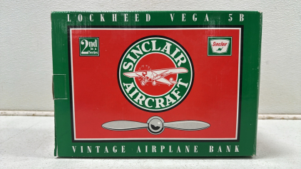 (Like New) Vintage 1992 Limited Edition Liberty Classics Sinclar Lockheed Vega 5B Die-Cast Airplane Bank