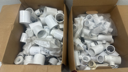 Large Assortment of Various PVC Fittings in Multiple Sizes