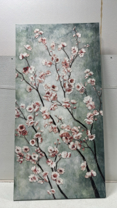 Cherry Blossom Canvas Art with Raised Petals (60&rdquo; x 30&rdquo;)