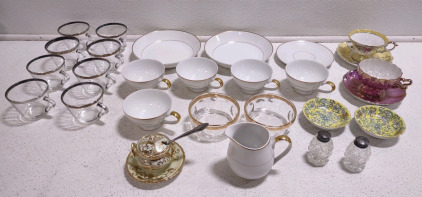 Assorted Fine China Sets; Vintage Japanese Porcelain Trinket Dishes, Vintage Japanese Nippon Tea Cup & Saucer "Elaborate Gold Floral & Moriage" (Raised Detailing), Vintage Lefton China Teacup & Saucer "Rose & Gold", & More!!!
