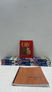 (14) Collection of Various Childhood of Famous Americans, (1) 2020 U.S. Coin Digest (18th Edition), (1) Coin Inventory Log Book