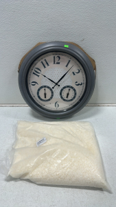 Illuminating Wall Clock with Thermometer and Hygrometer (Grey), 10lb Bag of Soy Wax Candle Flakes