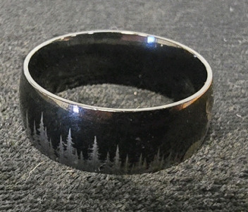 Mens Two-Tone Titanium Forest Ring