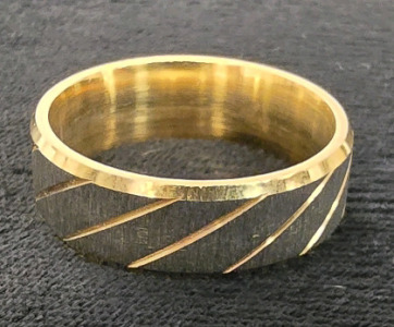 Gold Toned Mens Wedding Band- Size 12
