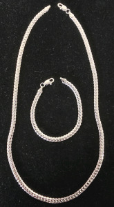 .925 Silver Plated Necklace And Bracelet Set