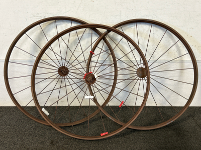 (3) Metal Decorative Wheels