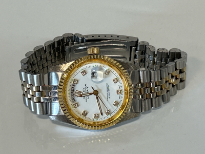 Silver and Gold Toned Rolex Mens Watch