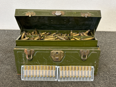 Metal Ammo Box With Brass Casings