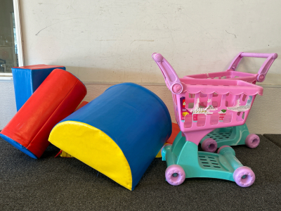 (2) Play Carts and Foam Balancing Shapes