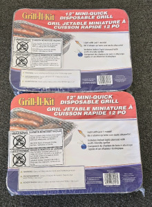 (2) Grill-It-Kit 12" Mini-Quick Disposable Grills