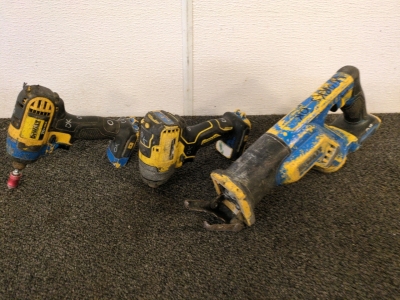 (2) DeWalt Impact Drivers and Reciprocating Saw