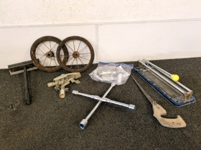 Lugnut Wrench, Antique Saw, and More