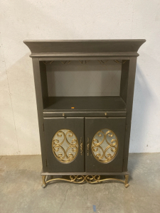 Grey Wooden Wine Cabinet