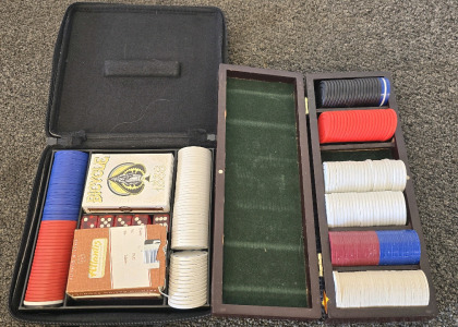 Poker Set In Soft Case, Extra Chips In Wood Case