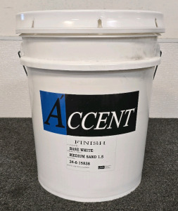 Accent Finish, Base White, Medium Sand 1.5 Texture- 5 Gallon
