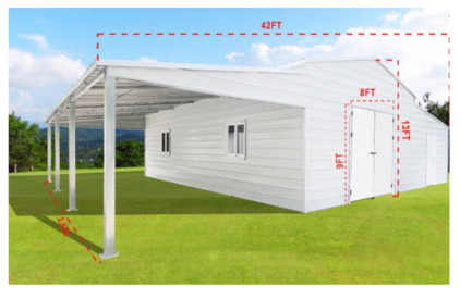 *At Meridian* Metal Storage Shed 29.96'x41.20'x13.11'