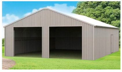 *At Meridian* Double Garage Steel Barn Shed
