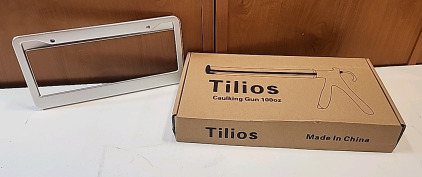 Tilios Caulking Gun 100oz.. License Plate Frames..