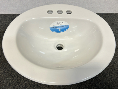 Oval Self Rim Gerber Porcelain Sink