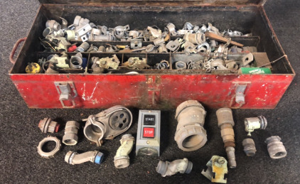 Metal Tool Box Loaded With Hardware