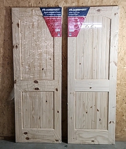 2 Rustic Unfinished Solid Wood Doors 6'8"&times;2'.4"