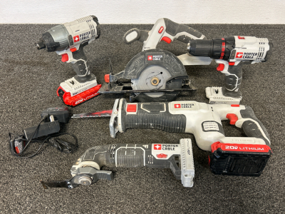 Porter Cable Power Tools With Batteries and Charger