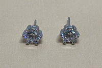 Pair Of 925 2 Carat Moissanite Stud Earrings W/ C.O.A. Warranty