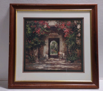 38"x 36"x 1¾" Painting-Titled: "Flowered Doorway" -Artist: Cyrus Afsary