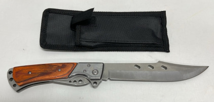U.S.A. Stainless Steel 5-1/2&rdquo; Blade Folding Blade Knife W/ Sheath