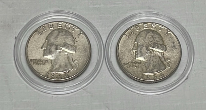 (2) 1964 Washington Silver Quarters