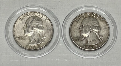 (2) 1963 Washington Silver Quarters