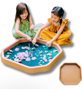 Play Trays 27.5&rdquo; Tuff Tray Activity Bin for Kids (Tan)