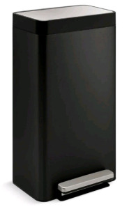 (1) KOHLER 20941-BST Kitchen Trash Can, 8 Gallon W/ Quiet-Close Lid & Hands Free Foot Pedal, Black Stainless Steel<br/>